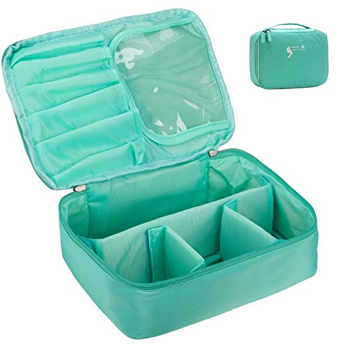 LIVACASA Opknoping make-up tas organizer voor reizen rits cosmetische tas zakje vrouwen waterafstotend lichtgewicht met meerdere compartimenten, Green(makeup Bag) (groen) - LIVACASA907628EU