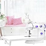 Mini Machine à coudre pour débutant, Double vitesse portable électrique machine à coudre avec table d'extension, lumière, kit de couture pour la maison, voyage automatique à coudre