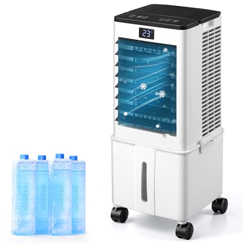 La mejor comparación de Aire Acondicionado Portatil Frio Calor los más recomendados. 41 HONGHCL Aire Acondicionado Portátil - 3 en 1 Enfriador Aire Evaporativo con Doble Entrada de Aire, Tanque de Gran Capacidad, 4 Hieleras, Control Remoto y Temporizador para...