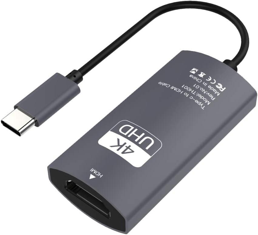 Image of Wefly USB-C to HDMI Converter Cable 4K@60Hz, Type-C to HDTV Projection Adapter for Phone, Tablet & Laptop, USB 3.1 Compatible with Mac Book Pro /Air, 1Pad Pro, Galaxy S10 /S9 Laptop & TV