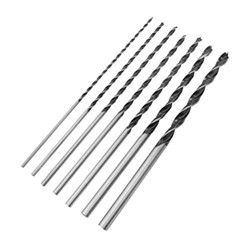 jojofuny 12 Inches Long Drill Bit Set 300mm Steel Carpenter Drill Bit Set Woodworking Reamer Cut Out Tool 7 Pieces
