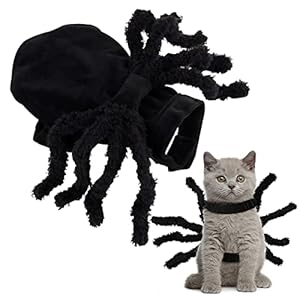 Disfraz de Gato de Halloween, ZoneYan Disfraz de Halloween para Mascotas, Ropa Perros de Alas de Murciélago, Alas de Disfraz de Perros, Disfraz de Gato Alas Negras, Disfraces Perro Gato de Halloween