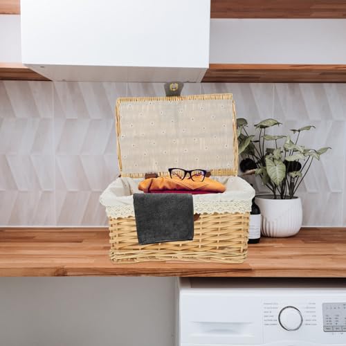 Panier de rangement tissé extra large Alasum boîte coton et lin couvercle pour vêtements