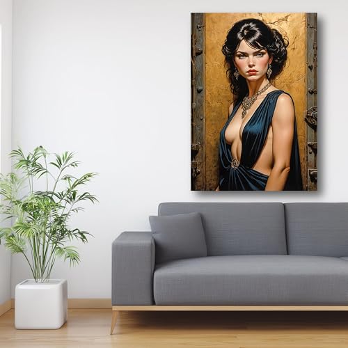 Décoration intérieure de luxe avec toile portrait femme chic - 3