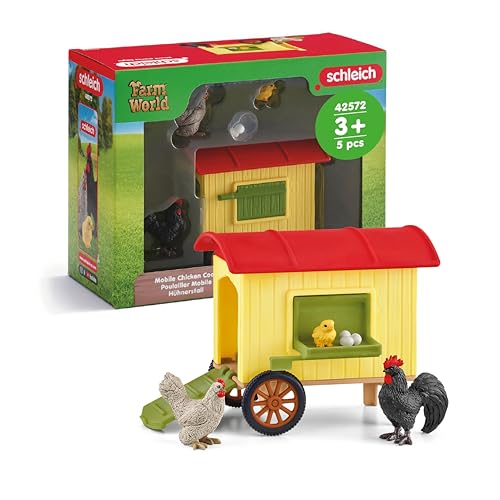 Poulailler Schleich 42572 Farm World avec figurine de poule et poussins pour enfant dès 3 ans