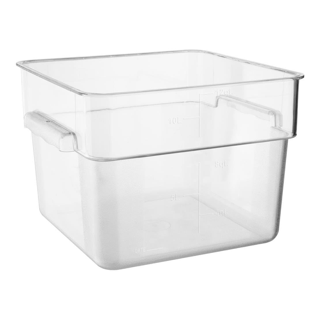 Boîte de rangement carrée Hygiplas 10L en polycarbonate haute résistance pour la conservation