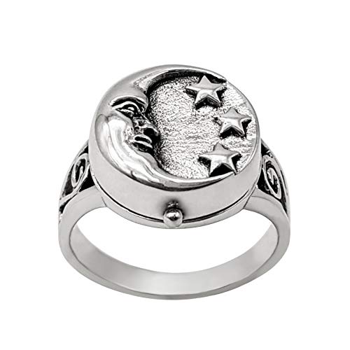 Bague Étoile en Argent Chevalière Céleste Gothique pour Look Quotidien