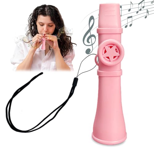 Wiederverwendbares Kazoo, Einfach zu Spielendes Kazoo für Erwachsene und Kinder, Kindermusikinstrument Kazoo, Kazoosaxophon mit Schlüsselband (Rosa)