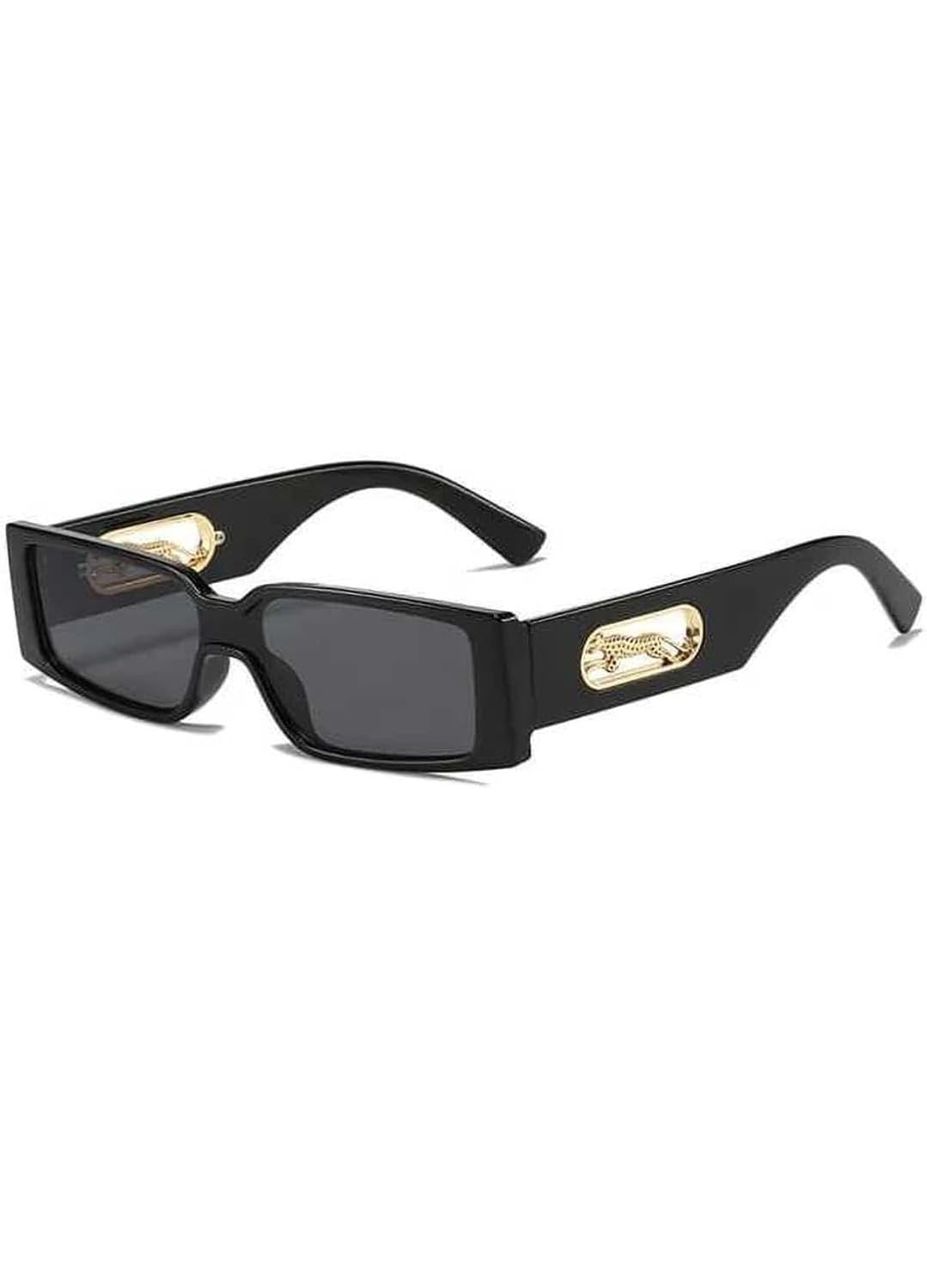 BESPOKE CRAFT ATELIER Rectangular Sunglasses, Black Frame with Gold Metal Accent, UV Protection, Fashion Eyewear - Review, Price and Buying Guide