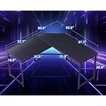 Casaottima L Shaped Gaming Desk, Corner Desk Gaming Table for Home Office, Computer Desk Sturdy Writing Workstation for Small Space, Easy to Assemble, 51 inch, Carbon Fiber Surface, Black - Image 3