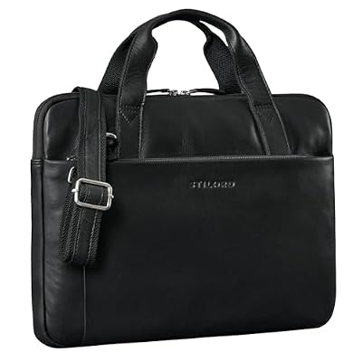 STILORD "Cornelius Borsa Vintage Porta PC 15-16 Pollici Pelle Uomo Custodia Laptop Sottile Vera Pelle Borsa Documenti A4 per Laptop, Tablet con Fascia Trolley Colore:nero
