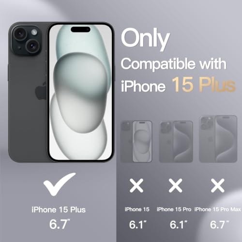 Image of DIZORO Magnetic Case for iPhone 15 Plus Case [Compatible with MagSafe][Built-in Camera Lens Protector] Slim Soft Silicone Bumper Shockproof Metallic Luster Back Cover Phone Case - White