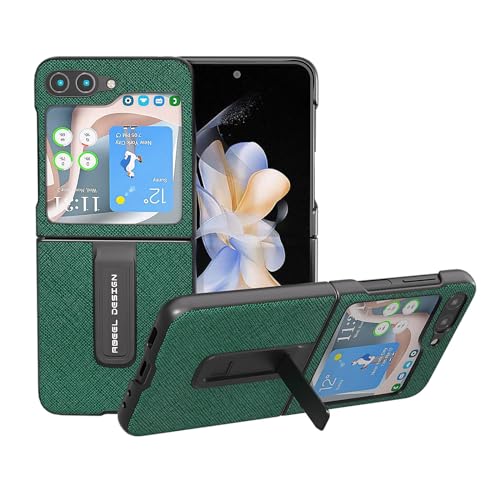 Coque de protection Galaxy Z Flip 5 étui cuir véritable fin vert