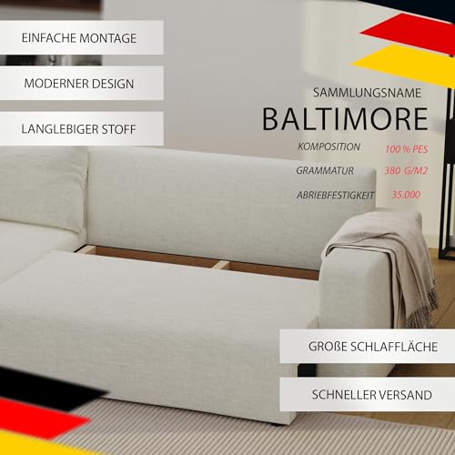 GREKPOL Sofa mit Schlaffunktion 145x248 Sofa 3 Sitzer - Ecksofa mit Schlaffunktion und Bettkasten - Schlafsofa mit Bettkasten - Wohnzimmer Couch – Bild 6