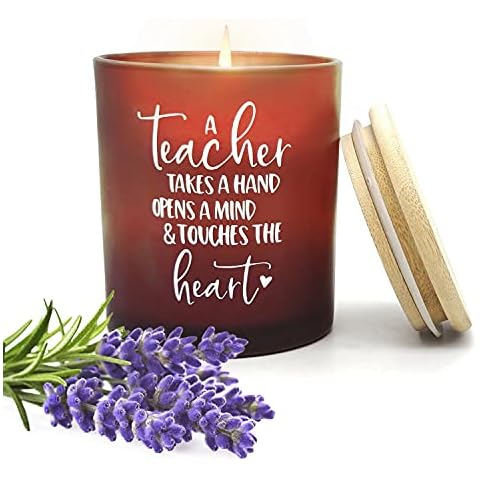 Teacher Gifts, Scented Candles Gift For Teacher-A Teacher Takes a Hand, Opens a Mind & Touches The Heart-Teacher Appreciation Gifts, Teacher Gifts From Student, Retirement Gifts for Teacher (Lavender) Cover