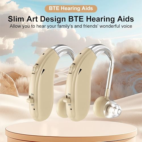 Image of Fastwell F27-2 Unit For Both Ear Rechargeable Hearing Aids for Adults with Hearing Loss, Mild To Moderate, Noise Reduction Ear Machine, (Beige-Pair) 1-Year Warranty