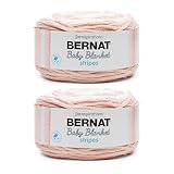 Bernat Baby Blanket Stripes Coralbells Yarn - 2 Pack of 300g/10.5oz - Polyester - 6 Super Bulky - 220 Yards - Knitting/Crochet