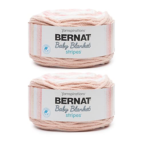 Bernat Baby Blanket Stripes Coralbells Yarn 2 Pack