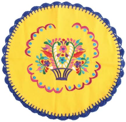 Artisanal Embroidered Tortilla Warmer Yellow
