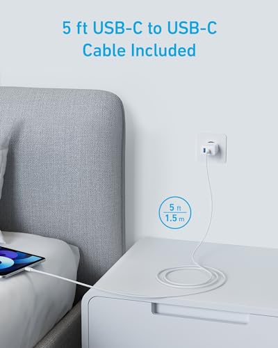 Anker snelle 20W-wandoplader met 2 poorten en USB-C-oplaad voor iPhone 15/iPhone 15 Plus/iPhone 15 Pro/iPhone 15 Pro Max/iPad en meer (inclusief USB-C-kabel van 1,5 m) - Afbeelding 4