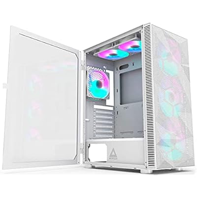 Montech X3 Mesh 6pcs, 3 x 140mm& 3 x 120mm Fixed RGB Lighting Fans ATX Mid-Tower PC Gaming Case, USB3.0, Door Open Tempered Glass Side Panel, High Airflow, White