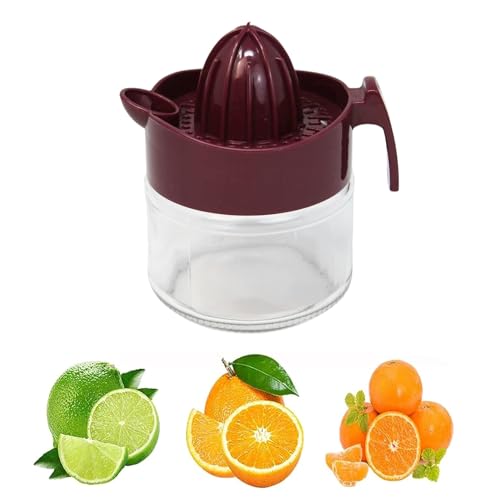 Best House | Lemon Squeezer | Manual Lemon Citrus Juicer | 300ml | MAROON | Multifunctional Glass Fruit Juicer | Lemon Lime Orange Citrus Squeezer Manual Hand Press Juice (Pack of 1)