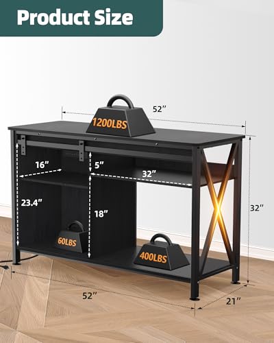 Image of Aquarium Stand for Fish Tank: 55-75 Gallon Fish Tank Stand with Sliding Door - Heavy Duty Metal Aquarium Table with Power Outlet - 2-Tier Breeder Turtle Reptile Terrarium Stand for Home & Office