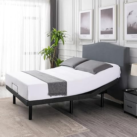 S*MAX Adjustable Bed Frame Full Size Dual Motors Dual USB Ports Wireless Remote Control Night Light Zero Clearance Zero Gravity Anti-Snoring Adjustable Bed Base Head and Foot Incline Cover