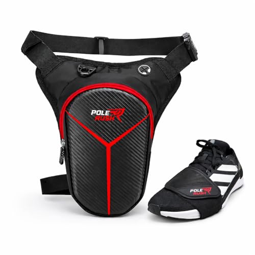 Pole Rush Bolsa Pierna Moto Impermeable con Protector Cambio de Marcha Incluido – Riñonera Muslo Ajustable y Reflectante, Gran Capacidad, Pernera Moto para Viajes