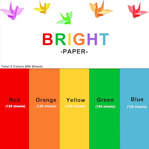 Papel de colores doble cara con 5 tonos brillantes de 8.5 x 11 pulgadas 3