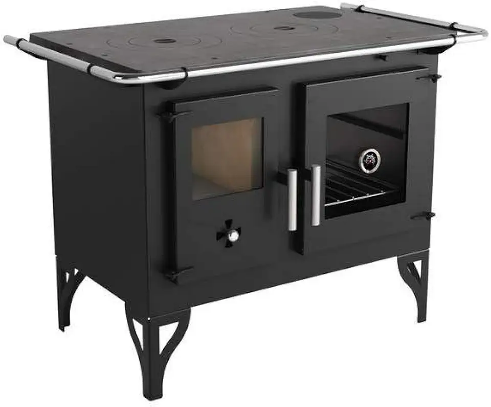 Fogão Lenha Dupla Combustão Tampo Ferro Fundido Médio F700F Metávila