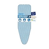 ✔️ EXTRA PERMEABLE AL VAPOR: Debido a la capa de espuma de 3MM, esta funda para tabla de planchar es extra permeable al vapor.