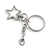 JCBIZ 10pcs Silver Star Design Spring Snap Keychain Clip with Lobster Clasp