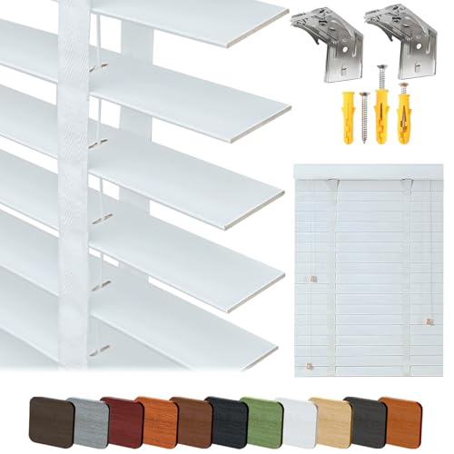 Wood Blinds Indoor Windows 2-Inch Slats White