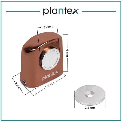 Image of Plantex Door Stopper for Home /Door Catch Holder for Home /Office /Hotel /Magntic Door Stopper /Gate Stopper for Main Door /Stops for Door - Set of 6 (Rose Gold)