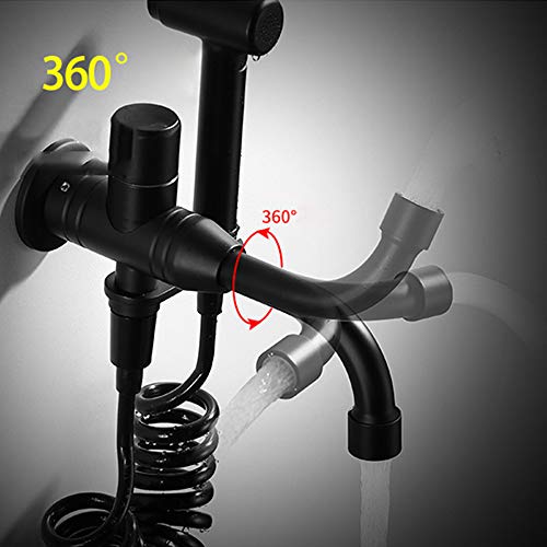Robinet de bidet mural rotatif à 360° avec douchette hygiénique monocommande
