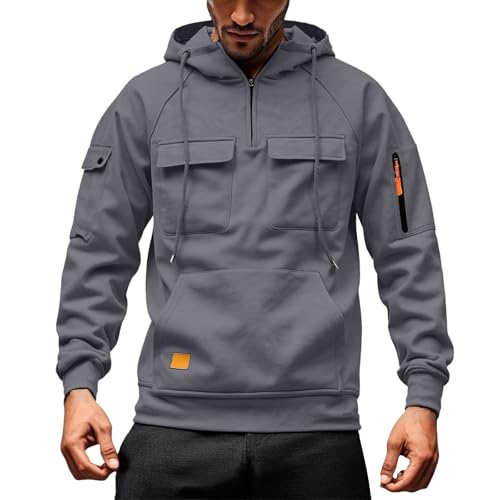 Generisch Sudadera pesada de color sólido para otoño e invierno, sudadera casual con bolsillo para adolescentes, ropa cómoda y elegante para exteriores, Gy1., M