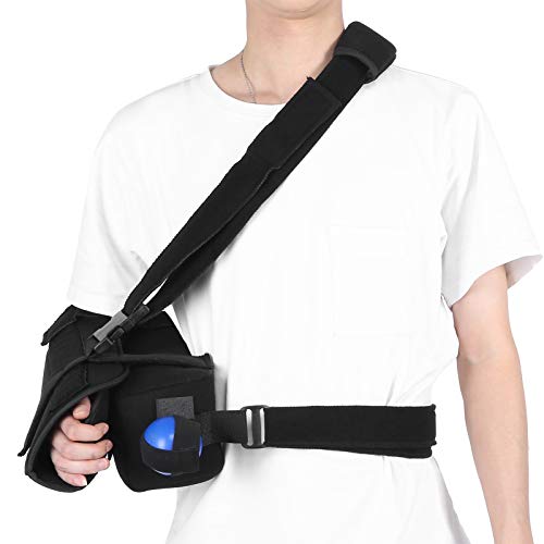 Shoulder Abduction Sling, Adjustable Immobilizer Stabilizer Elbow Wrist Thumb Arm Brace Sponge Cushion Broken Arm Shoulder Brace Arm Support Straps with Pillow Exercise Ball for Injury Support