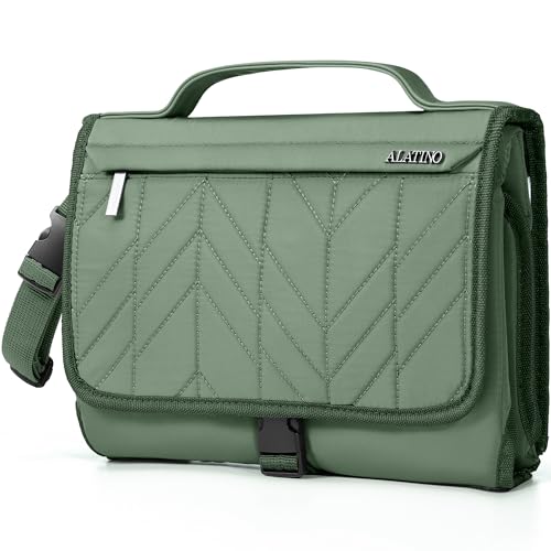 Alatino Portable Diaper Changing Pad Waterproof Travel Baby Changing Pad with Modern Chic Design Lightweight Easy-Clean Changing Mat Baby Registry Essential & Baby Shower GiftSage Green