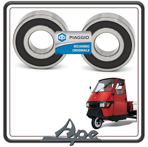 RICAMBIO ORIGINALE PIAGGIO Kit 2 Cuscinetti Mozzo Ruota Posteriore per Piaggio Ape 50, Fly 50, Liberty 50, NRG 50, Typhoon 50, Vespa LX 50, PK 50 125, PX 125 150, Zip - Originali