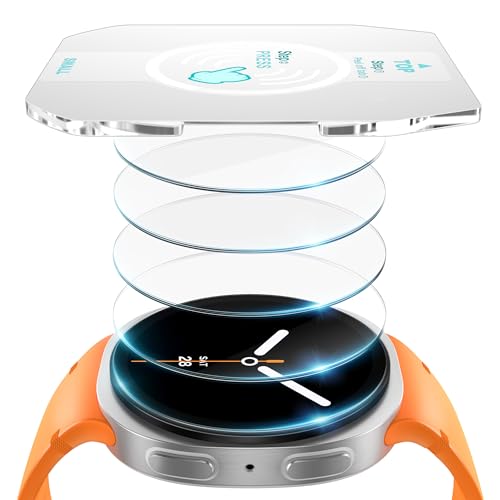 Misxi 5 Stück 9H Gehärtetes Glas Displayschutzfolien für Samsung Galaxy Watch 8 40mm inkl. Auto-Ausrichtungstool Ultra-Dünn & Blasenfrei Kratzfester Panzerschutz mit Anti-Fingerprint