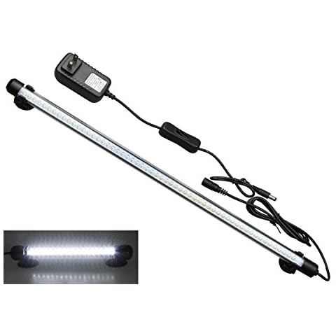 MingDak LED Aquarium Light Kit for Fish Tank,Underwater Submersible Crystal Glass Lights Suitable for Saltwater and Freshwater,57 LEDs,18.5-inch,Lighting Color White Cover