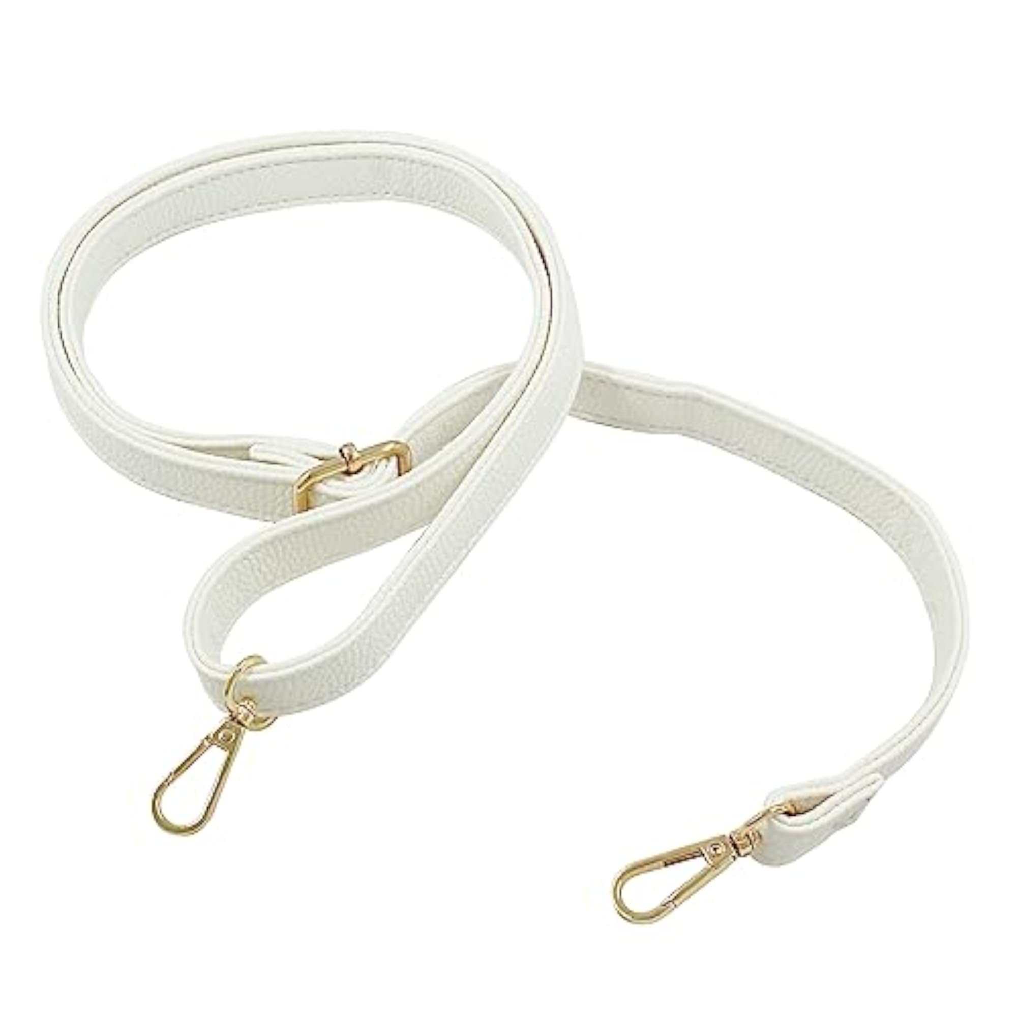 Adjustable White Leather Purse Straps
