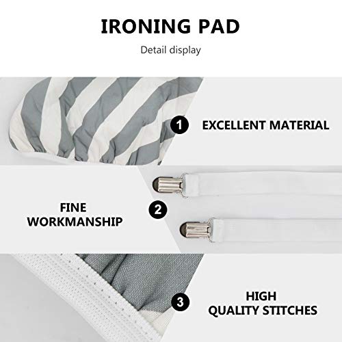 Garneck Conjunto de capa de tábua de passar a ferro resistente ao calor com clipes, estampa de algod