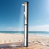 Bonnlo Douche Solaire 60L, Douche Exterieur Solaire avec Pommeau de Douche Douchette et Robinet, Eau Chaude et Température réglable, Idéal pour Jardin Plage Piscine
