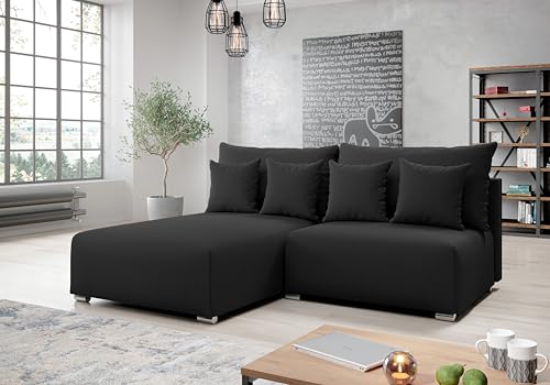 AXLIVING Ecksofa mit Schlaffunktion Ederra 208 cm breit – dunkelgrau L AXLIVING Ecksofa mit Schlaffunktion Ederra 208 cm breit – dunkelgrau L