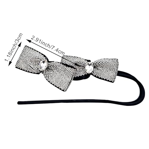 Pacote com 2 peças para fazer coque de cabelo com laço de strass, modelador de cabelo elegante e pre