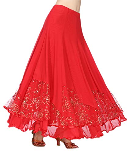Elegant Ballroom Dancing Latin Dance Salsa Tango Swing Skirt For Women Red #TOP1