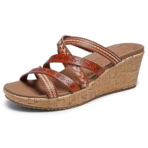 Skechers womens Beverlee – Tiger PosseWedge Sandal