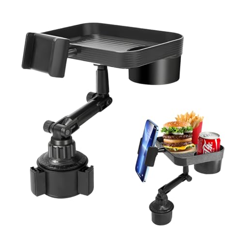 Car Cup Holder Tray, 3 in 1 Detachable Auto Cup Holder Tray Food ...